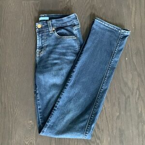 7 For All Mankind Blue Straight Leg Jeans Medium Wash Jeans